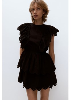 H & M - Bawełniana sukienka z falbanami - Czarny ze sklepu H&M w kategorii Sukienki - zdjęcie 173421314