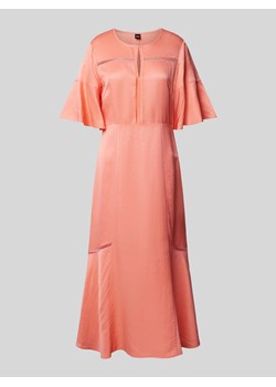 Sukienka midi z mieszanki wiskozy i lnu z wycięciem w kształcie łezki ze sklepu Peek&Cloppenburg  w kategorii Sukienki - zdjęcie 173421401