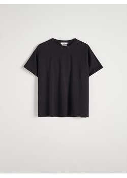 Reserved - Bawełniany t-shirt - czarny ze sklepu Reserved w kategorii Bluzki damskie - zdjęcie 173422060