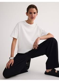 Reserved - T-shirt oversize - biały ze sklepu Reserved w kategorii Bluzki damskie - zdjęcie 173422321