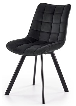 Pikowane krzesło tapicerowane Winston - czarny ze sklepu Edinos.pl w kategorii Krzesła - zdjęcie 173422540