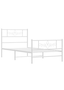 Białe metalowe łóżko pojedyncze 80x200 cm - Radina ze sklepu Edinos.pl w kategorii Łóżka i materace - zdjęcie 173422711