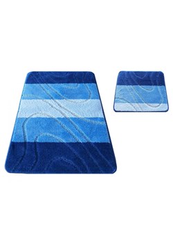 Zestaw niebieskich dywaników do łazienki - Vices 3X ze sklepu Edinos.pl w kategorii Dywany - zdjęcie 173422901