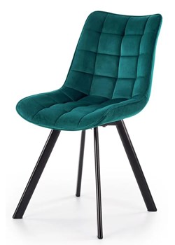 Turkusowe pikowane krzesło - Winston ze sklepu Edinos.pl w kategorii Krzesła - zdjęcie 173423273