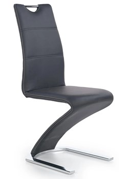 Czarne metalowe krzesło nowoczesne na płozach - Diskin ze sklepu Edinos.pl w kategorii Krzesła - zdjęcie 173423363