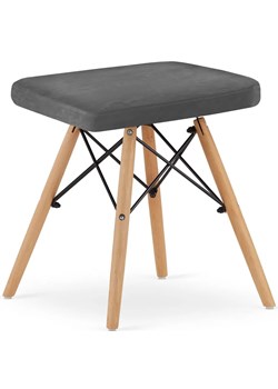Skandynawski szary welurowy taboret D3-L82 ze sklepu Edinos.pl w kategorii Dom - zdjęcie 173423600