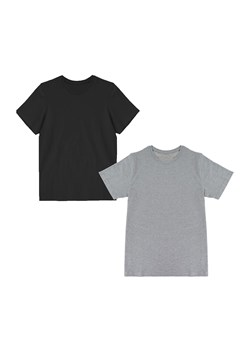 Bawełniany t -shirt męski z okrągłym dekoltem - 2 pak - czarny - szary ze sklepu 5.10.15 w kategorii T-shirty męskie - zdjęcie 173426454