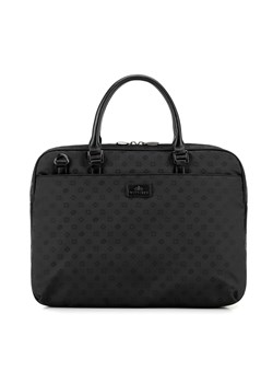 Damska torba na laptopa 14" z żakardu w monogram czarna ze sklepu WITTCHEN w kategorii Torby na laptopa - zdjęcie 173427331