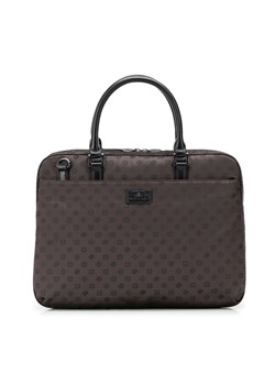 Damska torba na laptopa 14" z żakardu w monogram brązowa ze sklepu WITTCHEN w kategorii Torby na laptopa - zdjęcie 173427332