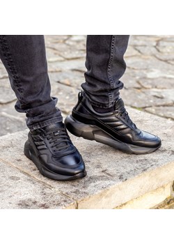 Czarne sneakersy SIMON ze sklepu Domenoshoes w kategorii Buty sportowe męskie - zdjęcie 173427363