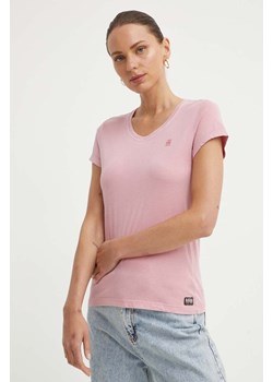 G-Star Raw t-shirt bawełniany damski kolor różowy ze sklepu ANSWEAR.com w kategorii Bluzki damskie - zdjęcie 173428350