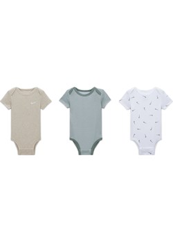 Body dla niemowląt (0–9 M) Nike Baby Essentials (3 szt.) - Zieleń ze sklepu Nike poland w kategorii Odzież dla niemowląt - zdjęcie 173428973