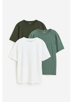 H & M - Top sportowy DryMove 3-pak - Zielony ze sklepu H&M w kategorii T-shirty chłopięce - zdjęcie 173429293