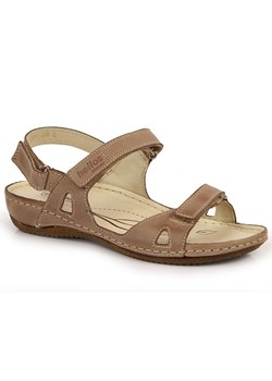 Sandały damskie skórzane komfortowe beżowe Helios 205 beżowy ze sklepu ButyModne.pl w kategorii Sandały damskie - zdjęcie 173429330
