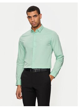 Calvin Klein Koszula K10K110856 Zielony Slim Fit ze sklepu MODIVO w kategorii Koszule męskie - zdjęcie 173431663