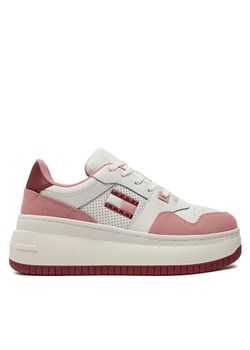 Sneakersy Tommy Jeans Retro Basket Flatform Mix EN0EN02654 Różowy ze sklepu eobuwie.pl w kategorii Buty sportowe damskie - zdjęcie 173432242