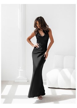 Satynowa dopasowana sukienka maxi AMRA - czarna ze sklepu magmac.pl w kategorii Sukienki - zdjęcie 173432632
