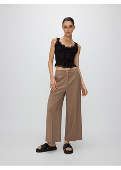 Reserved - Spodnie z wiskozą - brązowy ze sklepu Reserved w kategorii Spodnie damskie - zdjęcie 173433870