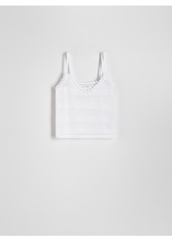 Reserved - Dzianinowy top - biały ze sklepu Reserved w kategorii Bluzki damskie - zdjęcie 173434014