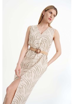 Długa sukienka damska midi na ramiączka z paskiem ze sklepu 5.10.15 w kategorii Sukienki - zdjęcie 173435540