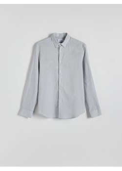 Reserved - Koszula regular fit z lnem - jasnoszary ze sklepu Reserved w kategorii Koszule męskie - zdjęcie 173436560