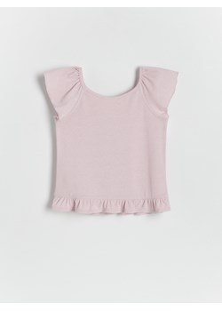 Reserved - T-shirt z metaliczną nitką - różowy ze sklepu Reserved w kategorii Bluzki dziewczęce - zdjęcie 173438890