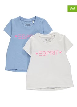 ESPRIT Koszulki (2 szt.) w kolorze błękitnym i białym ze sklepu Limango Polska w kategorii Bluzki dziewczęce - zdjęcie 173440573