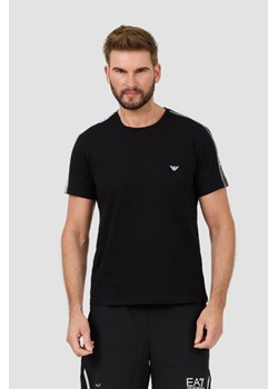 EMPORIO ARMANI Czarny t-shirt bande logo, Wybierz rozmiar XXL ze sklepu outfit.pl w kategorii T-shirty męskie - zdjęcie 173442021
