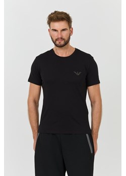 EMPORIO ARMANI Czarny t-shirt logo brodé, Wybierz rozmiar XXL ze sklepu outfit.pl w kategorii T-shirty męskie - zdjęcie 173442074
