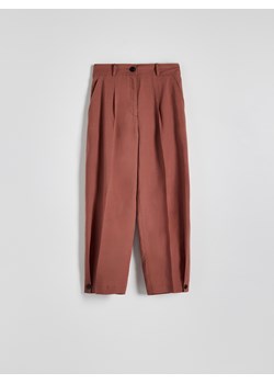 Reserved - Spodnie z lyocellem i lnem - jasnofioletowy ze sklepu Reserved w kategorii Spodnie damskie - zdjęcie 173442350