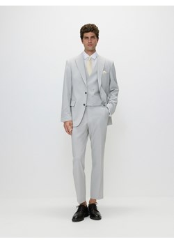 Reserved - Spodnie garniturowe slim z wełną - beżowy ze sklepu Reserved w kategorii Spodnie męskie - zdjęcie 173442873