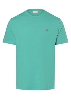 Gant T-shirt męski Mężczyźni Bawełna cyjan jednolity ze sklepu vangraaf w kategorii T-shirty męskie - zdjęcie 173445851