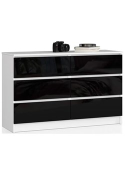 Komoda do biura z szufladami biała + czarny połysk - Mirus 4X ze sklepu Edinos.pl w kategorii Komody - zdjęcie 173446494