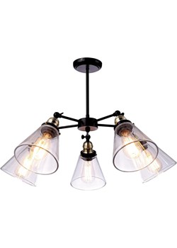 Czarny żyrandol w stylu loftowym - S605 T7-D52 ze sklepu Edinos.pl w kategorii Lampy wiszące - zdjęcie 173446560