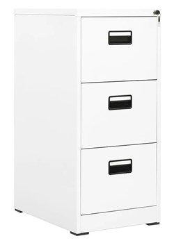 Biały stalowy kontenerek do biura na klucz - Miron 4X ze sklepu Edinos.pl w kategorii Meble biurowe - zdjęcie 173446741