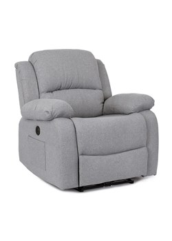 Szary rozkładany fotel z masażem - Tryton 4X ze sklepu Edinos.pl w kategorii Fotele - zdjęcie 173446962