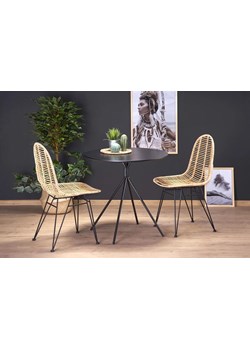 Czarny okrągły stół z krzesłami - Ennos ze sklepu Edinos.pl w kategorii Zestawy mebli kuchennych - zdjęcie 173447032