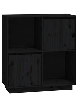 Czarny drewniany kwadratowy regał z 2 szafkami - Ovos 5X ze sklepu Edinos.pl w kategorii Regały i witryny - zdjęcie 173447083