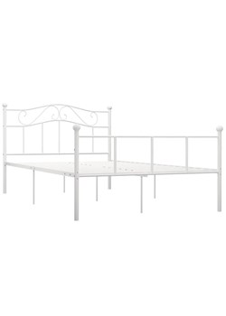 Białe metalowe łózko małżeńskie 180x200 cm - Fiosa ze sklepu Edinos.pl w kategorii Łóżka i materace - zdjęcie 173447262