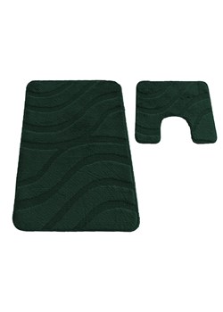 Zielony komplet dywaników łazienkowych - Fendos ze sklepu Edinos.pl w kategorii Dywaniki łazienkowe - zdjęcie 173447322