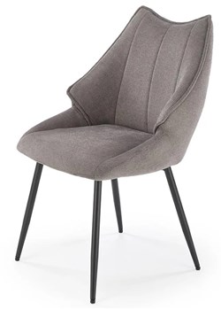Popielate kubełkowe krzesło tapicerowane - Livin ze sklepu Edinos.pl w kategorii Krzesła - zdjęcie 173447371
