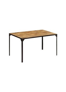 Stół w stylu industrialnym ze stali i drewna Kartes 2X – brązowy ze sklepu Edinos.pl w kategorii Stoły - zdjęcie 173447622