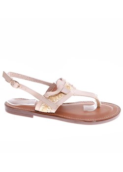 Beżowe damskie sandały japonki /B7-2 16372 G079/ ze sklepu Pantofelek24.pl w kategorii Sandały damskie - zdjęcie 173449381