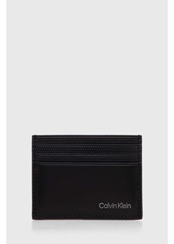 Calvin Klein etui na karty skórzane kolor czarny K50K512421 ze sklepu ANSWEAR.com w kategorii Etui - zdjęcie 173451510