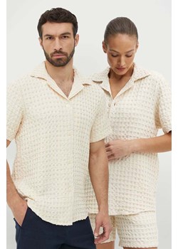OAS koszula bawełniana kolor beżowy relaxed ze sklepu ANSWEAR.com w kategorii Koszule męskie - zdjęcie 173451742