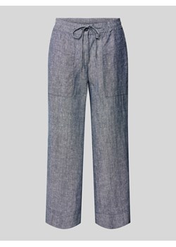 Spodnie lniane rozkloszowane z tunelem model ‘Madeka’ ze sklepu Peek&Cloppenburg  w kategorii Spodnie damskie - zdjęcie 173452723
