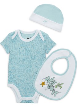 Trzyczęściowy zestaw body dla niemowląt Nike Adventure Doodle (0–9 M) - Niebieski ze sklepu Nike poland w kategorii Odzież dla niemowląt - zdjęcie 173452830