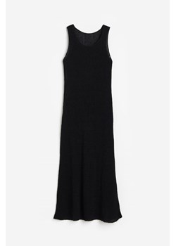 H & M - Sukienka z dzianiny w prążki z domieszką jedwabiu - Czarny ze sklepu H&M w kategorii Sukienki - zdjęcie 173452934