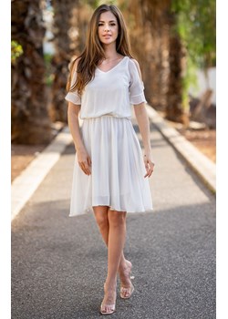 Przewiewna letnia biała sukienka A656, Kolor biały, Rozmiar L, Awama ze sklepu Primodo w kategorii Sukienki - zdjęcie 173453801