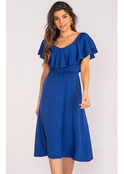 Sukienka midi z falbaną niebieska A659, Kolor niebieski, Rozmiar L, Awama ze sklepu Primodo w kategorii Sukienki - zdjęcie 173453811